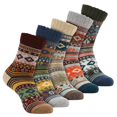 

WATTNE Womens Socks 5 Pairs Women Running Socks Winter Wool Socks for Foot Size 9-11 as Gifts for Women or Men
