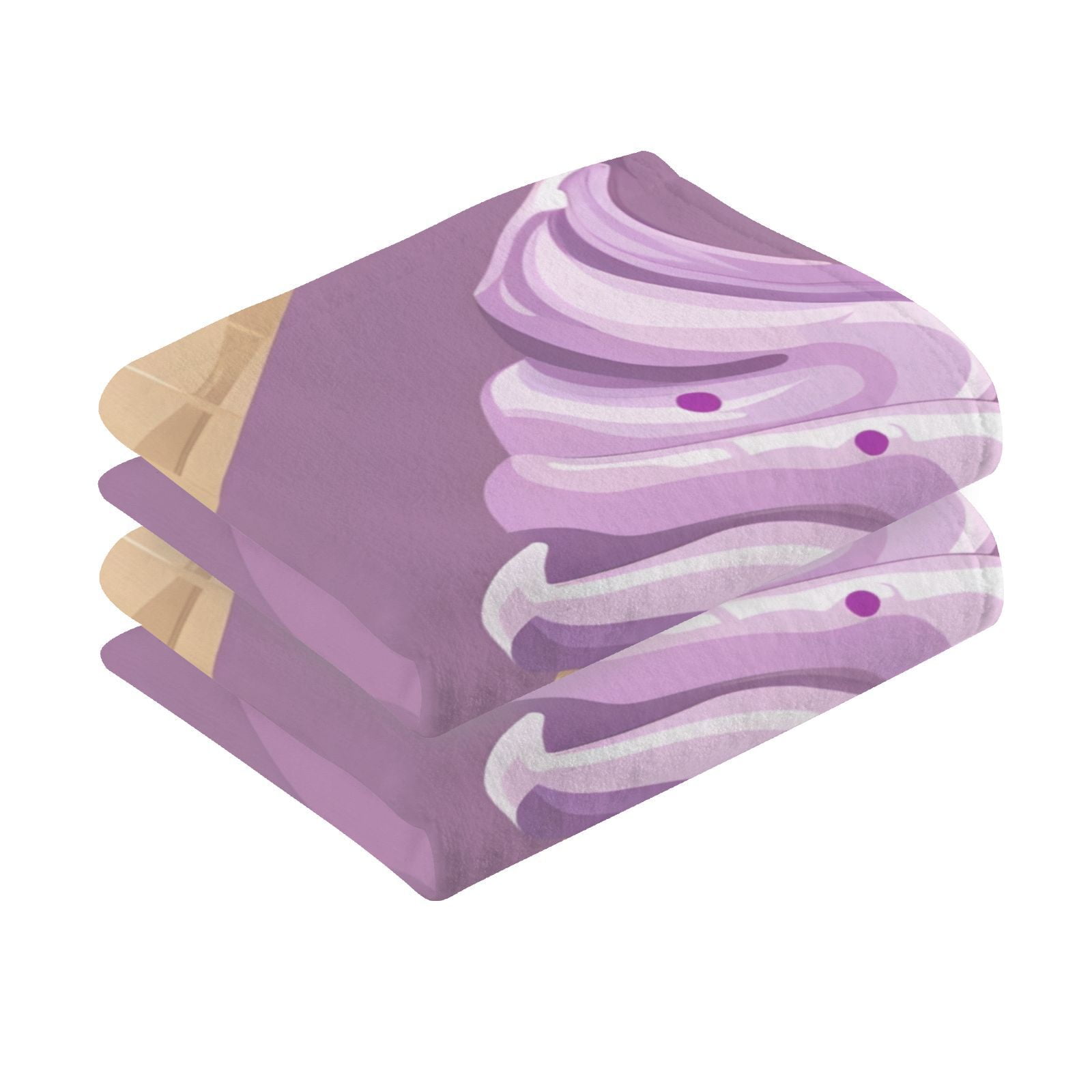Delicious Ice Cream Hand Towels Cotton Bath Towels Large Face Towels Absorbent for Bathroom 2 Packs