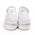 thumbnail image 2 of Aayomet Boys Girls Open Toe Tassels Shoes First Walkers Shoes Summer Toddler Flat Sandals Boys Beach Sandals,White 6, 2 of 5
