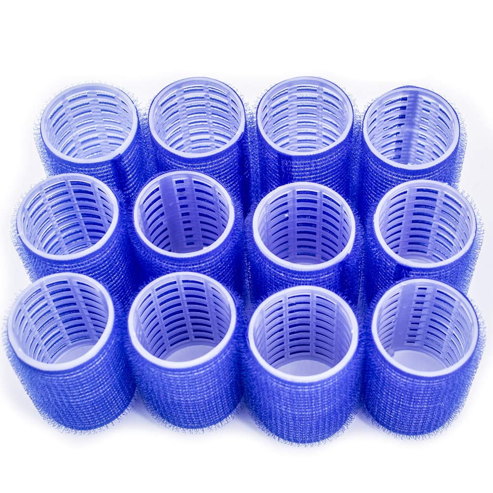 Hair Rollers,Casewin Plastic 12 Pack Salon Hair Dressing Curlers Self Grip, Hair Curlers for Long Hair, DIY Curly Hairstyle, Large(Random Color)