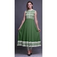 thumbnail image 2 of Bimba Green Ikat Indian Kurtis For Women Solid Readymade Anarkali Dress Printed Indian Kurti X-Small, 2 of 6