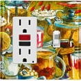 thumbnail image 1 of Metal Light Switch Wall Plate Outlet Cover (Coffee Tea Party Kettle Mocha Marshmallow Espresso Fruit Drinks - Single Rocker Single Toggle), 1 of 2