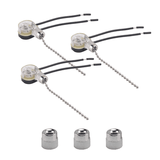 JX42B 250V Pull Chain Switch - DIY Cord Controller For Ceiling Fan, Wall Light, Lamp