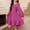 Hot Pink, variant on Ynynloco Girls Cotton Long Sleeve Backless Dresses Ruffled Casual Party Dress Size 4-13 Years