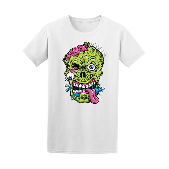 Colorful Detailed Zombie Face T-Shirt - Image by Shutterstock, Male XX-Large