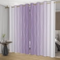 thumbnail image 4 of Nanqianyi Modern Lavender White Gradient Blackout Curtains with Grommets, Abstract Wavy Line Window Treatments, Thermal Insulated, 2 Panels, 52"W x 84"L, 4 of 6