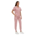 thumbnail image 3 of Set Scrub VIAOLI para mujer, pantalones deportivos con cuello en V y 8 bolsillos, 3 of 7