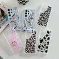 thumbnail image 2 of Mantto for Samsung Galaxy A52 5G Case, Cute Leopard / Cow Print / Lines Fashion Design Glitter Diamond Ring Kickstand Cover for Women Girls, Shockproof Durable TPU Transparent Slim Phone Case,B, 2 of 9