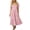 Pink, variant on Women's V-Neck Short Sleeve Gathered Waist Button Detail A-Line Casual Midi Dresses with Pockets for Women Everyday & Vacation Wear
