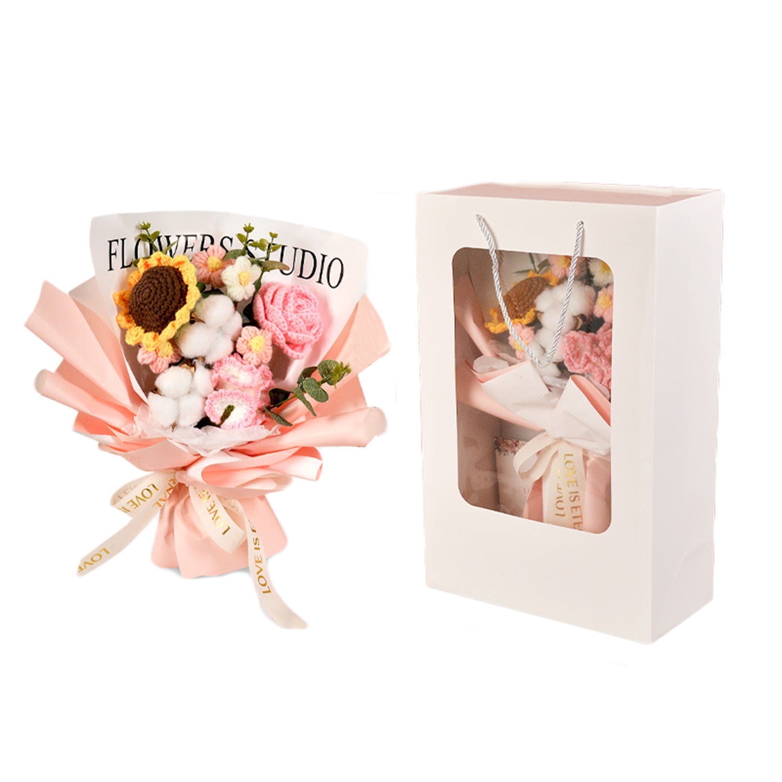 BOUQUET DE FLEURS Tricotées, Fleurs Préservées Pour L'anniversaire De