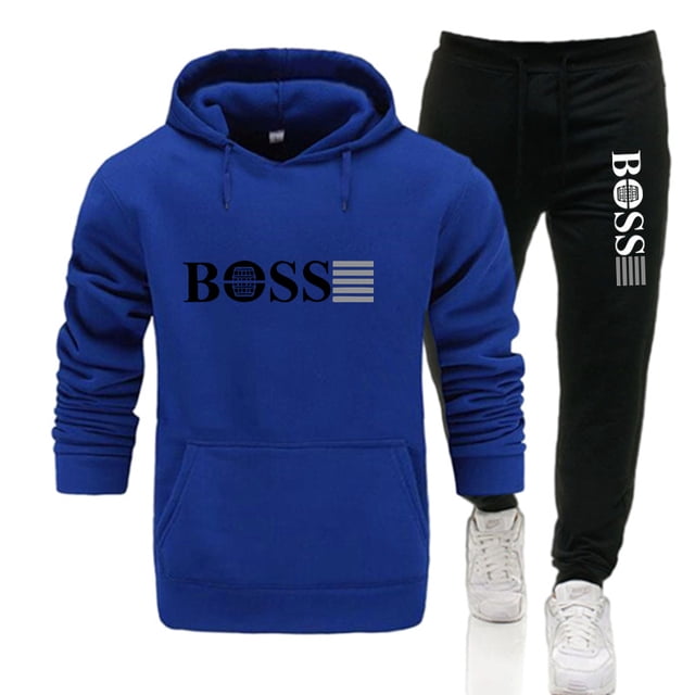 Nueva chaqueta deportiva de color sólido para hombre, jersey con capucha y pantalones deportivos informales, conjunto de 2 piezas de ropa urbana de polar para hombre