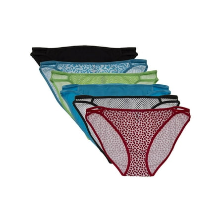 Pack of 6 Ladies Cotton String Bikini Briefs Sexy Lingerie Panties for Women
