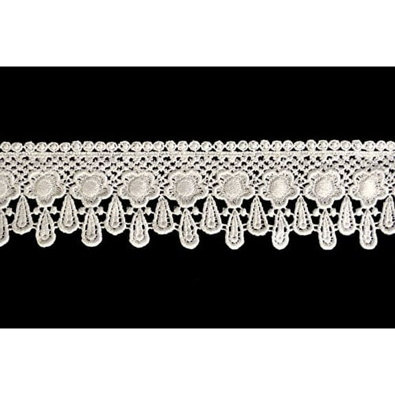 Altotux 2.25 inches White or Ivory Venice Lace Trim By Yard (Ivory)