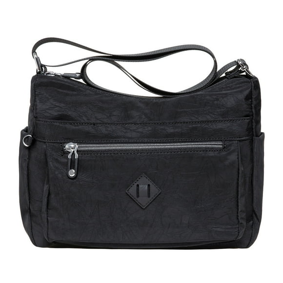 KAUKKO bolso cruzado para mujer, bolso de hombro ligero, bolso cruzado de nailon con múltiples bolsillos, bolso de viaje para mujer KAUKKO 1517-NEGRO