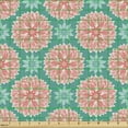 thumbnail image 2 of Ambesonne Floral Fabric by the Yard Upholstery, Pastel Lotus Flowers Motif, 1 Yard, Dark Seafoam and Coral, 2 of 5