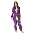thumbnail image 3 of Electric Purple Adult onesie Pajamas, Crystal Velvet Ultra Soft Warm Jumpsuit for Men and Women, 3 of 7
