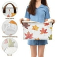 thumbnail image 5 of Yayeee Foldable Storage Basket for Shelves with Handles Waterproof Cloth Bins, White Autumn Leaves, 5 of 7