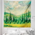 thumbnail image 1 of Impressionist Tapestry, Countryside Painting Print Trees Woodland Forest Summer Rural, Fabric Wall Hanging Decor for Bedroom Living Room Dorm, 5 Sizes, Green Mustard and Ecru, by Ambesonne, 1 of 1