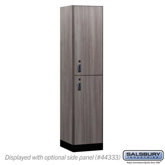 Salsbury Industries 18-42168SW-R 18 in. Wide Premier Wood Locker - Double Tier - 1 Wide - 6 ft. High - 18 in. Deep - Skyline Walnut - Resettable Combination Locks