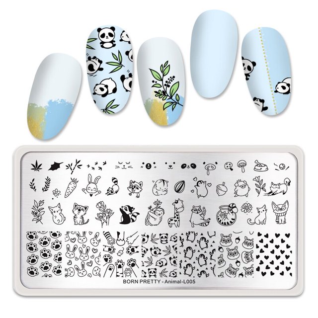 BORN PRETTY Nail Stamp Plates Geometry Checked Design Image Stamping Plates for Manicuring Painting Tools BPL-041China Gong Bohan LED