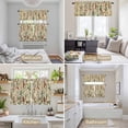 thumbnail image 6 of Vintage Plant Kitchen Curtains Sets for Windows 24 Inch Length, Boho Botanical Flowers Green Leaf Ferns Rod Pocket Window Treatments Tier Curtains and Valances Set for Bedroom/Bathroom, 6 of 8