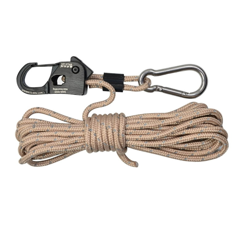 4mm Tent Guy Rope with Self Locking Adjuster Heavy Duty Durable Length 13FT Tent Guide Rope Wind Rope for Camping Backpacking Khaki, Men's, Size
