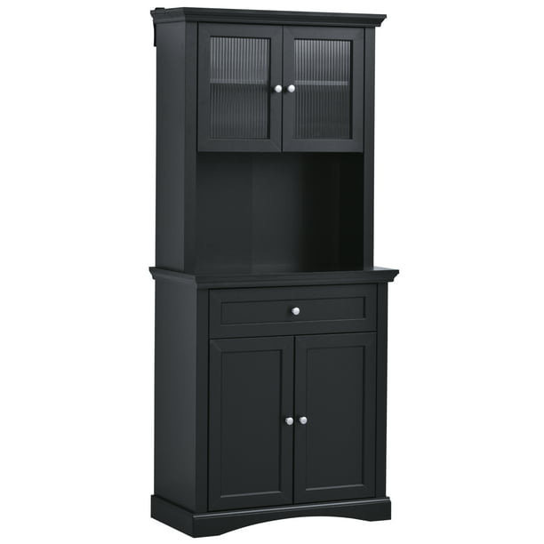 HOMCOM Traditional Freestanding Kitchen Pantry Cabinet ...