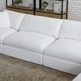 thumbnail image 3 of Roundhill Furniture Rivas Contemporary Feather Fill Oversized Armless Chair, White, 3 of 5