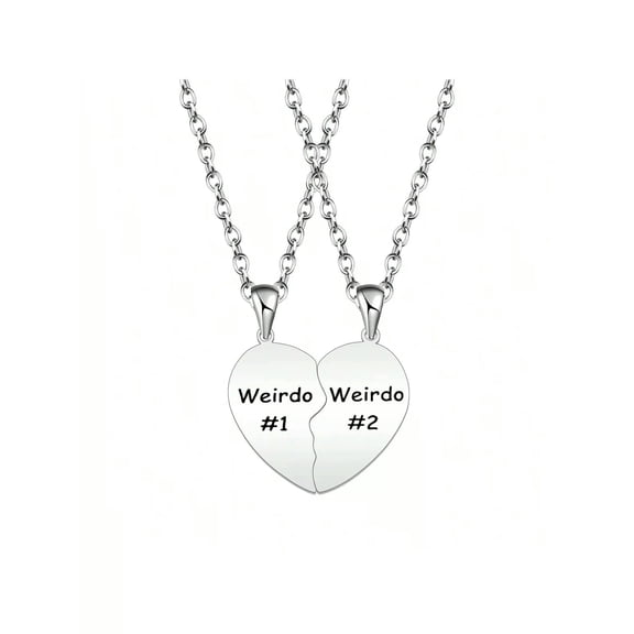 QQTDFG 2pcs Best Friends Matching Heart Pendant Necklaces, Friendship Gift For Friends-default