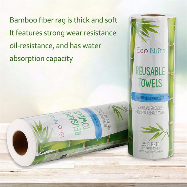 Reusable Bamboo Towel Kitchen Dish Cloth Paper Towel Roll Organic Washable