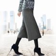 thumbnail image 2 of Gibobby pantalones de vestir mujer Leggings con forro polar grueso para mujer, falda con dos partes inferiores, pantalones cálidos, pantalones largos elásticos（Gris， XL), 2 of 3