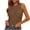 Brown, variant on ChaoHeng Tank Shirts for Women Summer Tank Tops for Women 3 Dollars Womens Tank Tops Summer Sleeveless High Neck Slim Fitted Blouse Side Ruched Basic Tees Shirts