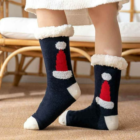 

3 pairs * Womens Fuzzy Slipper Socks Winter Thermal Snowflake Fleece Christmas Stockings Fluffy Warm Indoor Home Socks socks