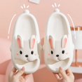 thumbnail image 1 of Zapatillas de verano para mujer, para interior del hogar, antideslizantes, con suela suave, bonitos zapatos de conejo para padres e hijos, sandalias y pantuflas sin cordones, 1 of 1