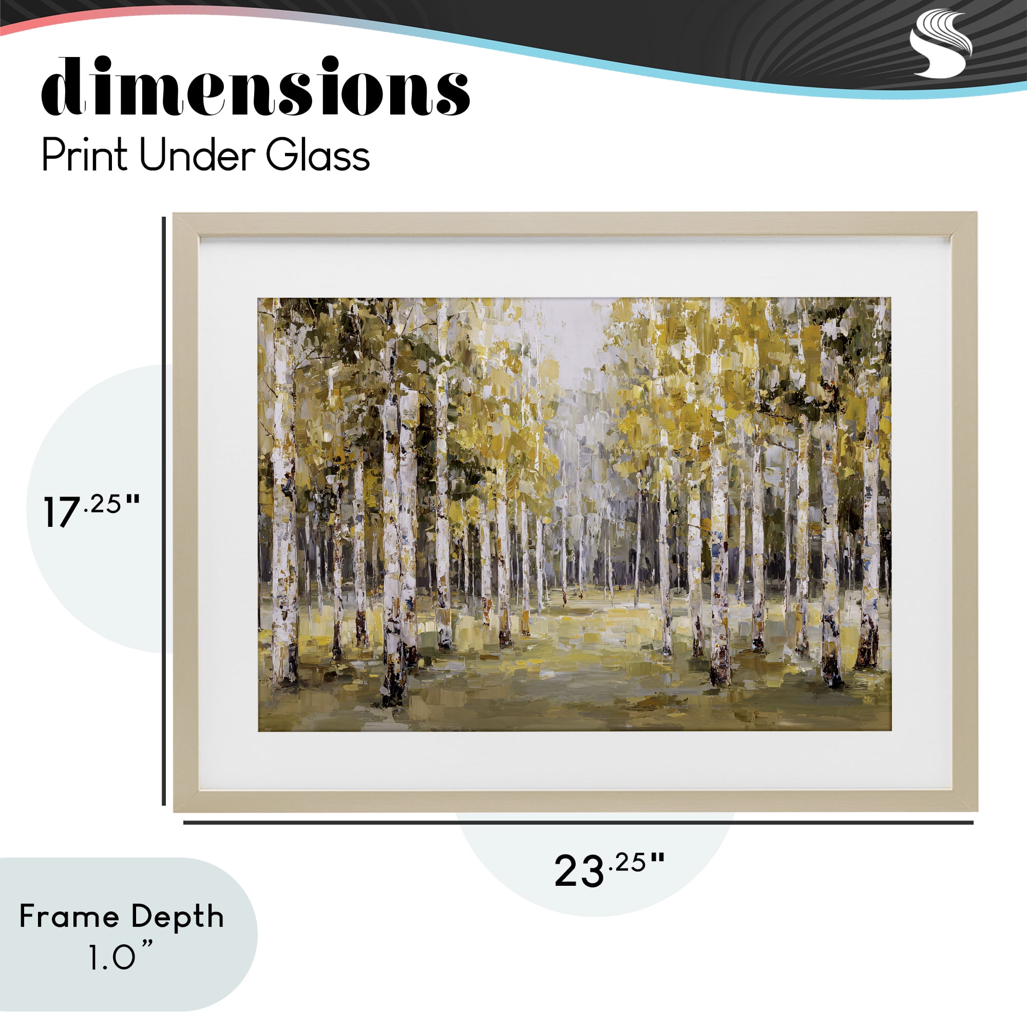 Stupell Industries Impressionist Birch Trees & Fall Leaves Birch Framed Print Under Glass, design by Jacky Ngan