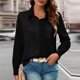 thumbnail image 2 of RKSTN Women's Sequin T Shirts Oversized Lapel Glitter Sparkly Prom Party Pullover Top Button Down Long Sleeve Shirt Women Casual Plus Size Turndown Collar Sequined Comfy Tee Party Club Night Blouse, 2 of 9