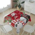 thumbnail image 6 of Red Snowman Christmas Table Cloth Waterproof Tablecloths, Winter Snowflake Xmas Gifts Tablecloth Dining Table Cover for Kitchen Party Tabletop Outdoor, Square Tablecloth 54x54 Inch, 6 of 9