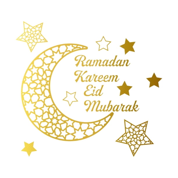 Eid Mubarak Ramadan Etiqueta de pared Papel tapiz autoadhesivo Oro Zulema Etiqueta engomada de la pared de Ramadán