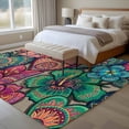 thumbnail image 4 of Colorful Abstract Floral Area Rugs 6'x9', Washable Small Throw Rugs for Kitchen Dining room, Farmhouse Vintage Flowers Boho Indoor Outdoor Rug Non-Slip Low Pile Carpet Runner Reversible Floor Mats, 4 of 8