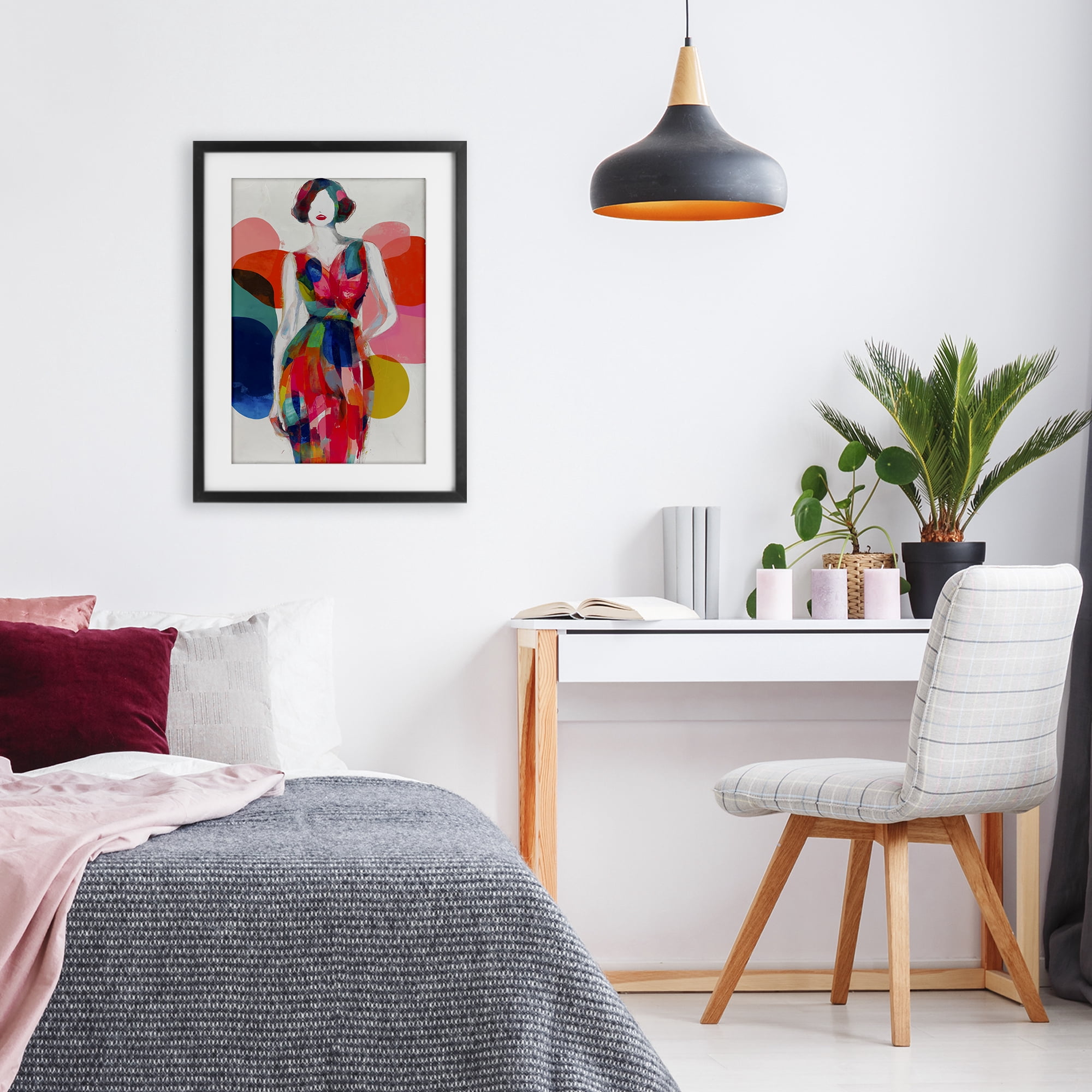 Stupell Industries Deco Fashion Woman Black Framed Print Under Glass, design by Chromatic Storm Studio