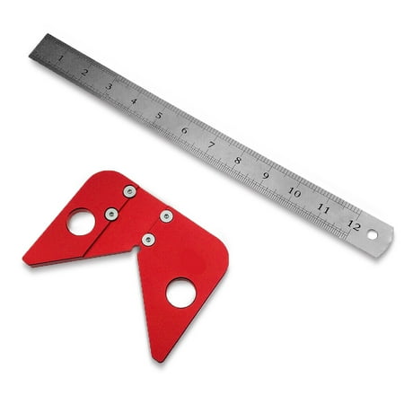 

1111Fourone Center Scribing Gauge Woodworking Center Finder Right Angle Carpenter Ruler Woodworker Scriber