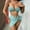 Sky Blue, variant on Njoeus Women's 3 Piece Swimsuits Triangles Bikini Set with Cover Up Skirt Bathing Suit for Women Beach Swimwear