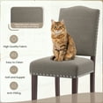 thumbnail image 6 of EOP Mid-Century Modern Upholstered Dining Chairs Set of 2, Farmhouse Fabric Kitchen & Dining Room Chairs with Extra Padded Seat, Ideal for Living Room, Restaurant, Taupe, 6 of 9
