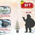 thumbnail image 6 of Bringstar 3FT Pre-lit Potted Flocked Christmas Tree, Snow Frosted Mini Tabletop Artificial Christmas Tree with 50 LED Lights and 365 PE & PVC Branch Tips for Front Door, Porch, Indoor and Outdoor, 6 of 6