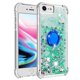 thumbnail image 2 of Funda para iPhone SE 2022/2020 con Brillo Líquido Flotante, Purpurina, Parachoques y Anillo Giratorio Soporte, 2 of 5