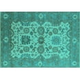 thumbnail image 1 of Ahgly Company Indoor Rectangle Oriental Turquoise Blue Industrial Area Rugs, 2' x 5', 1 of 4