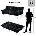 thumbnail image 2 of HONEY HOME Sofa Bed Futon,Convertible Sleeper Bed Couch with 4 Reclining Backrest &Armrest,68" Comfy Cloud Sofa Loveseat for Small Living Room Office, 2 of 7
