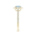 thumbnail image 3 of ANGARA Natural Vintage Style Claw-Set Round Aquamarine Halo Ring in 14K Yellow Gold for Women (Size-6mm) | March Birthstone, Birthday, Anniversary, Jewelry Gift for Women | Natural Aquamarine Ring, 3 of 9
