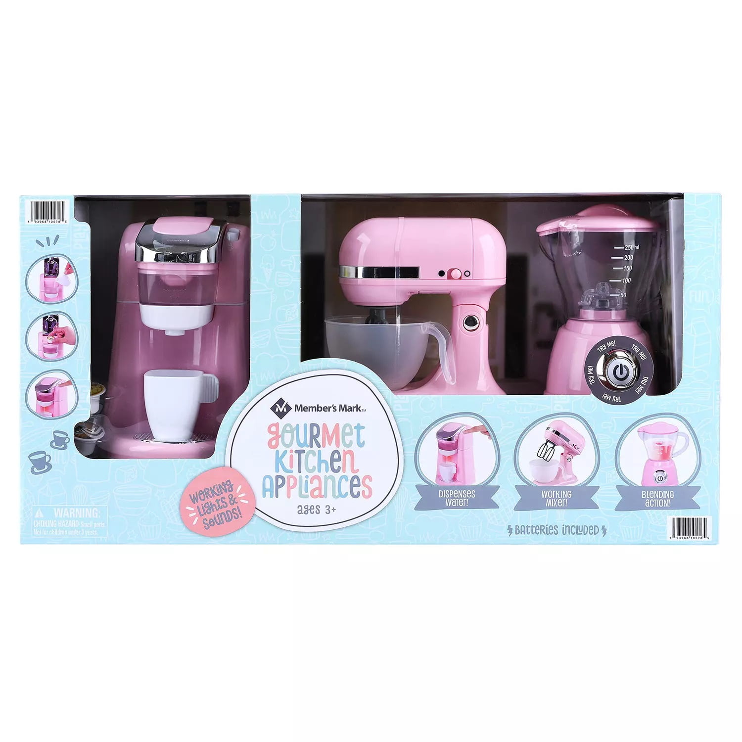 GOURMET KITCHEN APPLIANCES 3 PC SET BY PLAYGO ~ PINK NEW 
