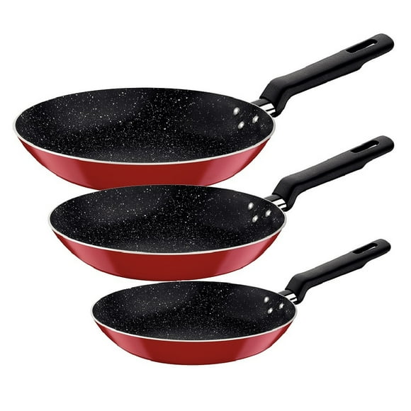 Juego Sartenes 3 Pzs Roch Rojo Antiadherente Tramontina
